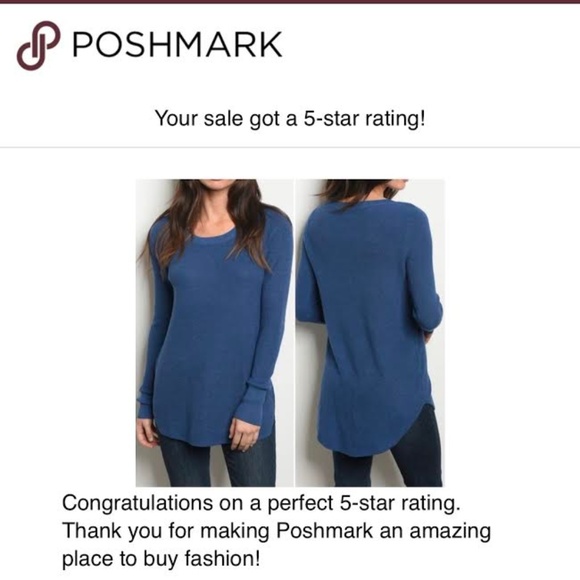 LAST 1! BLUE KNIT SCOOP NECK SWEATER TUNIC TOP! - Picture 4 of 5